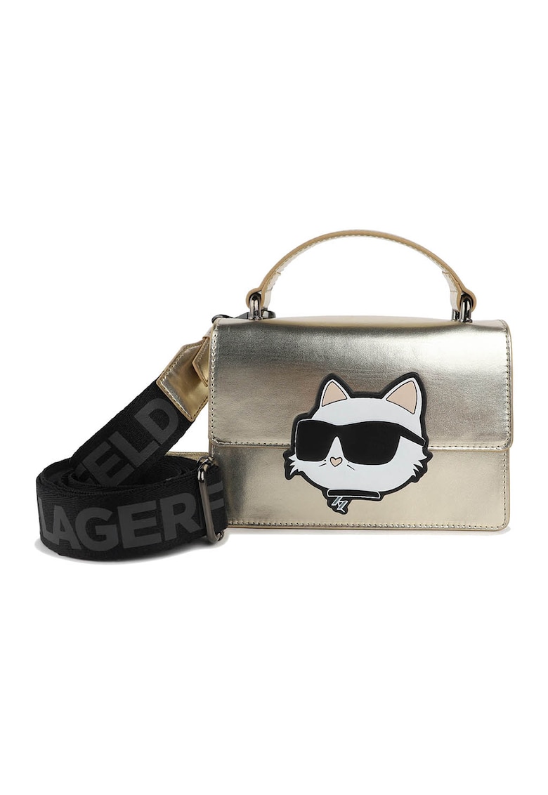 Geanta crossbody cu logo - Auriu/Negru