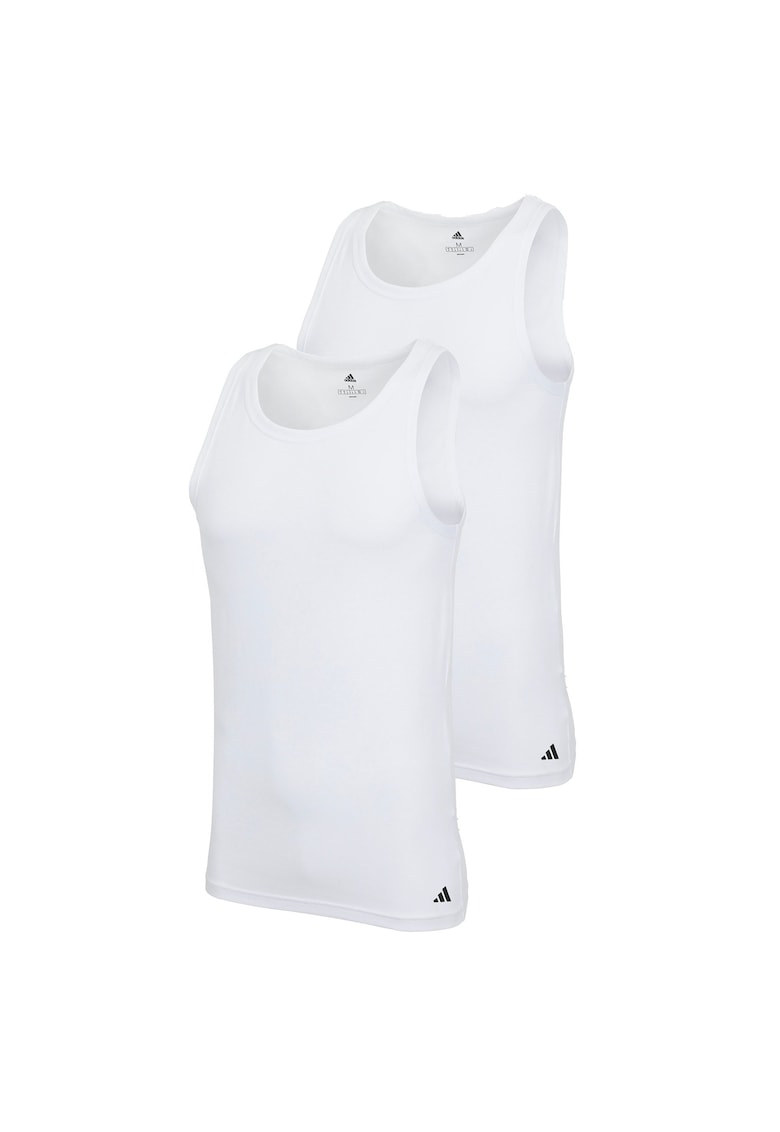 Set de topuri slim fit cu logo - 2 piese - Alb