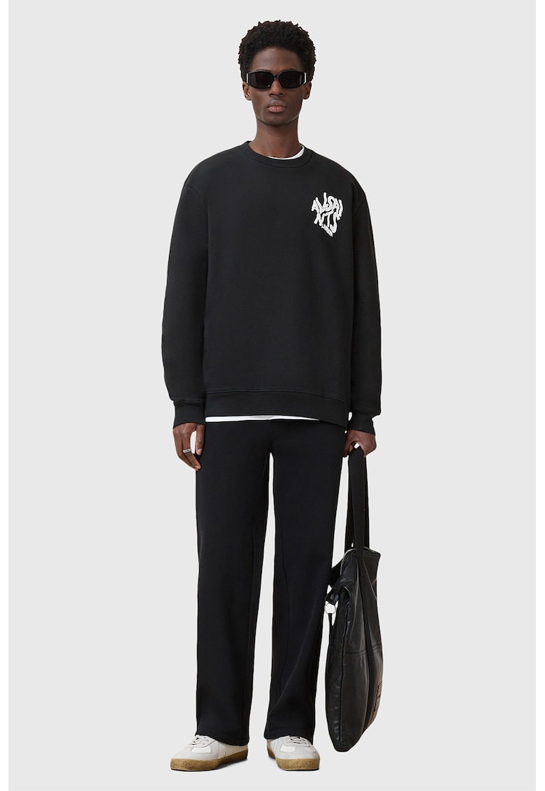 Bluza de trening cu logo contrastant pe spate Orlando - Alb/Negru
