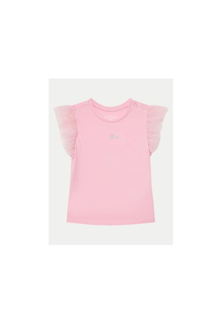 Bluza din bumbac organic cu detaliu logo - Roz