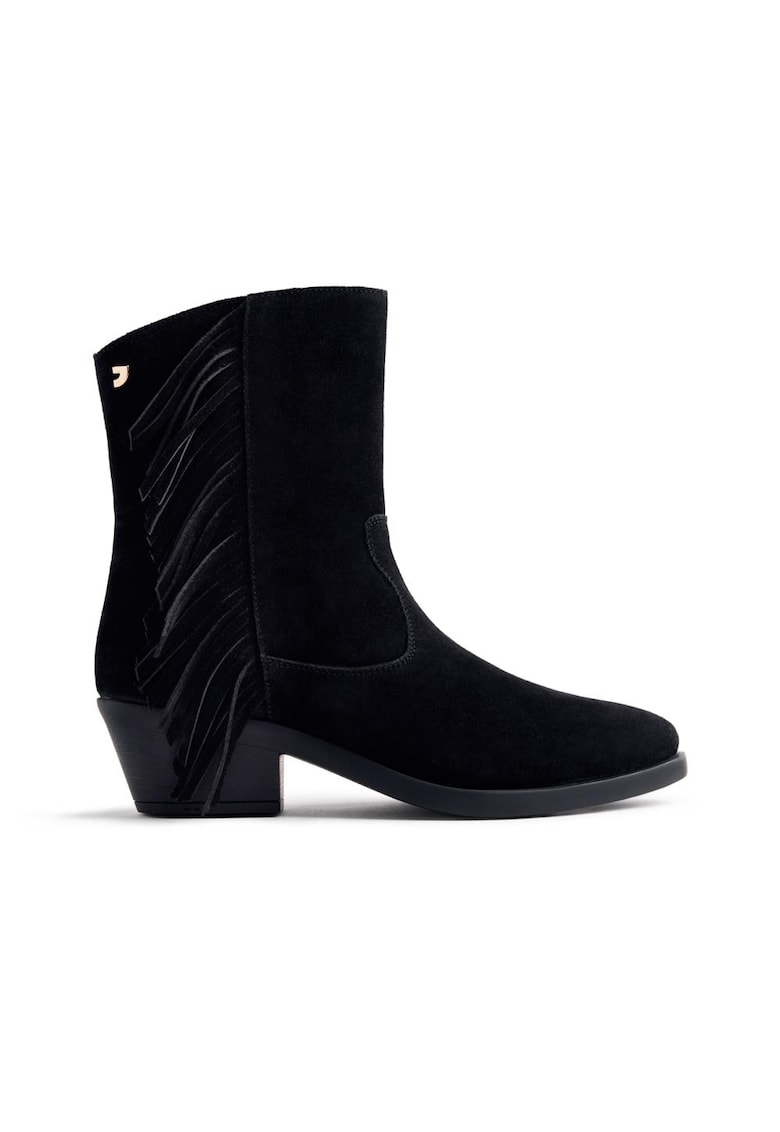 Ghete cowboy de piele intoarsa - Negru