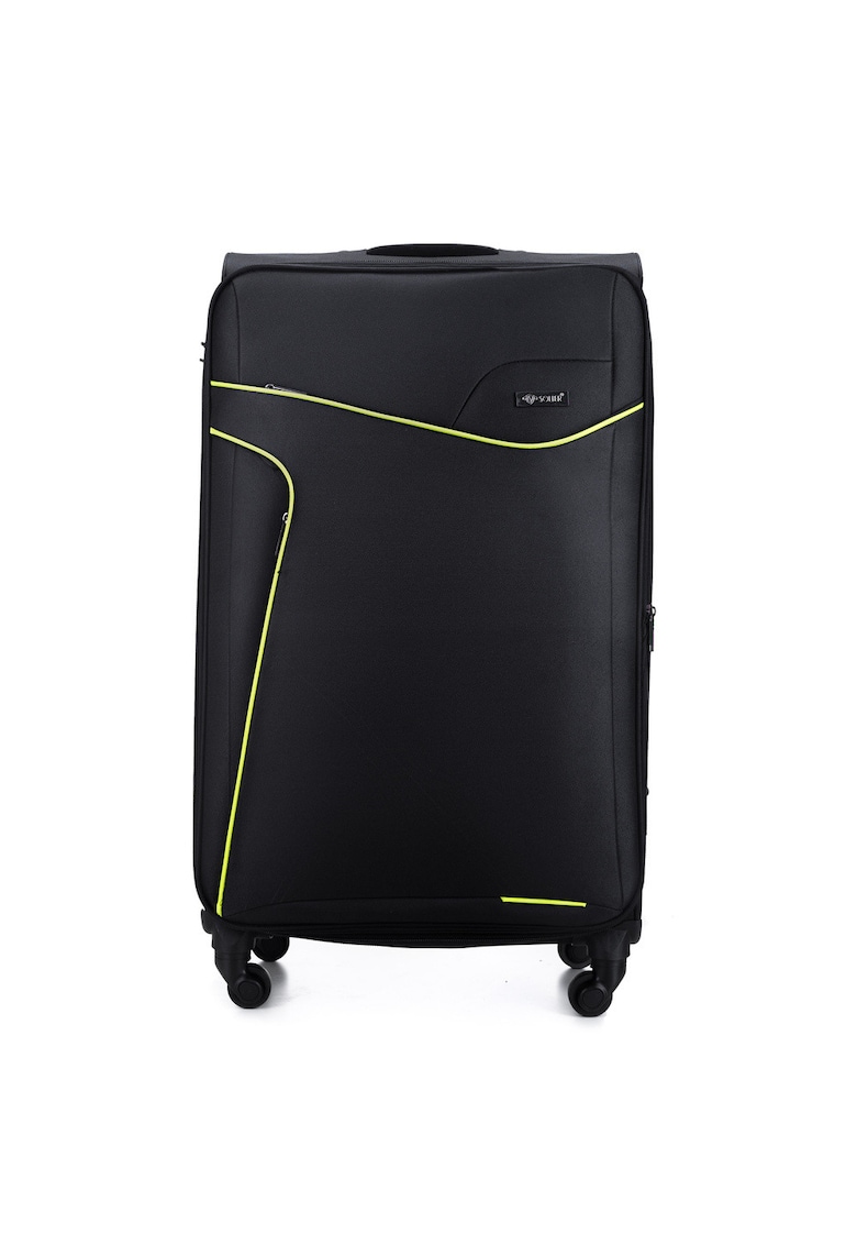 Valiza de voiaj textila mare L 26"  STL1651 negru-verde