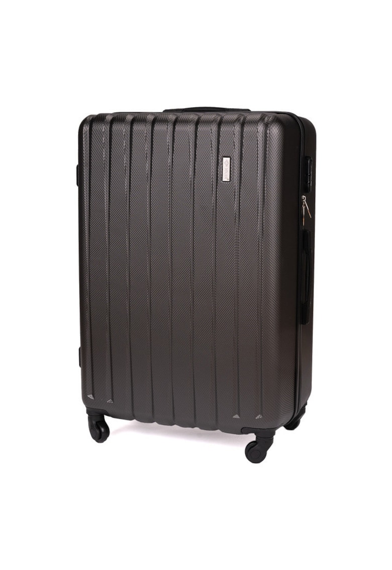 Troller rigid de voiaj din ABS - marime medie 22'' STL902 - gri inchis