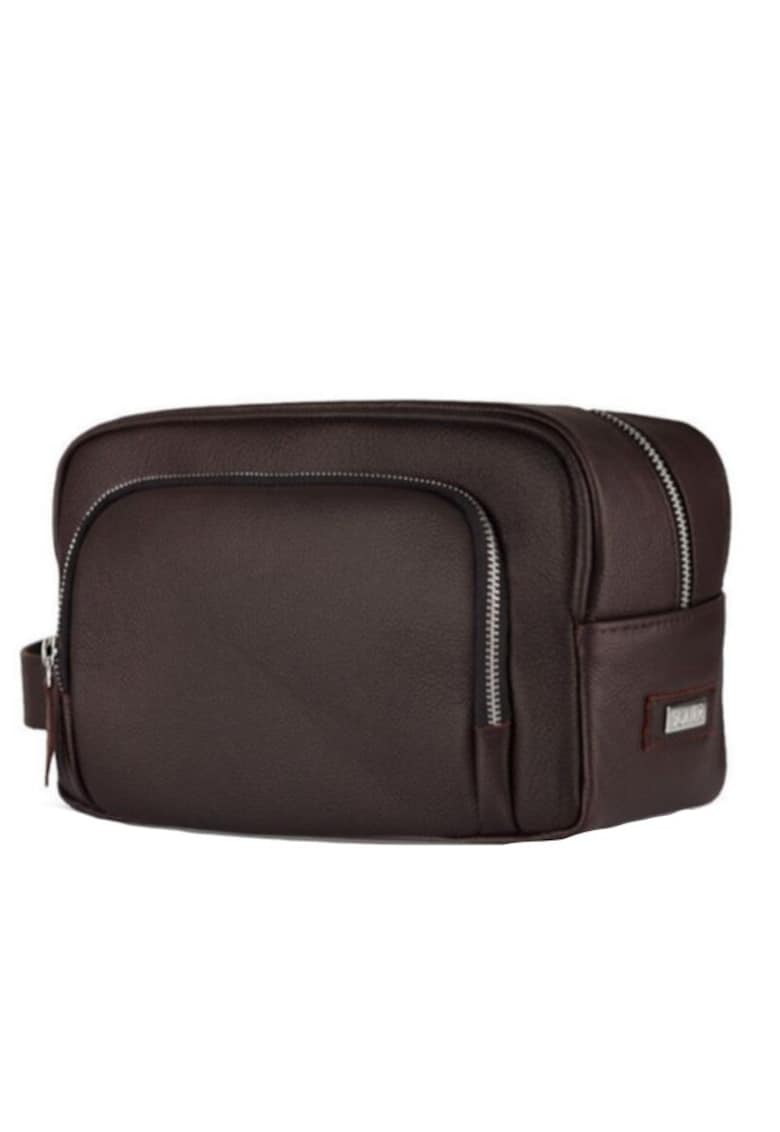 Geanta accesorii din piele naturala  SK04 maro inchis