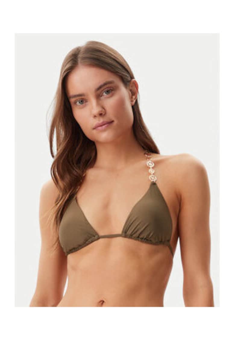 Sutien de baie cu insertii metalice - kaki