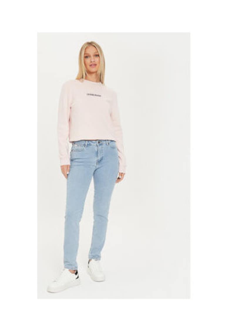 Bluza de trening cu logo brodat si maneci cazute