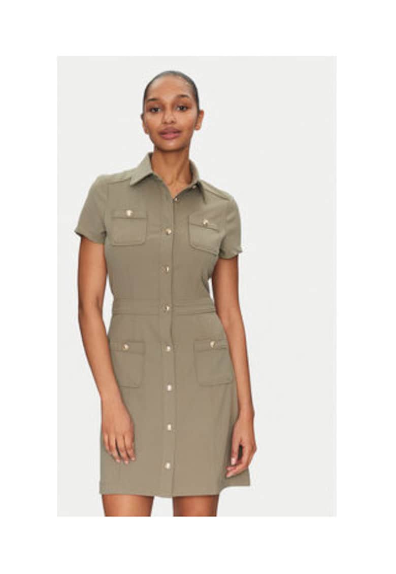 Rochie tip camasa cu maneca scurta