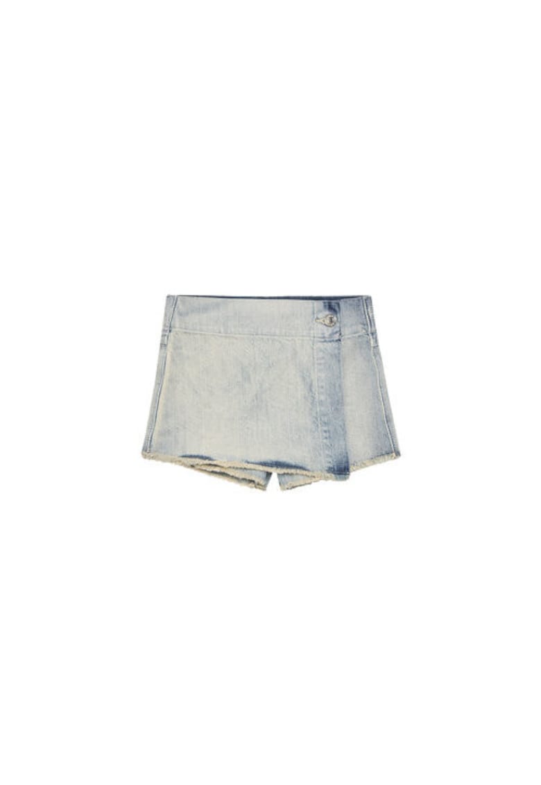 Fusta-pantaloni cu aspect uzat