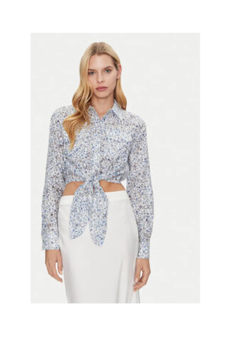 Camasa crop cu imprimeu