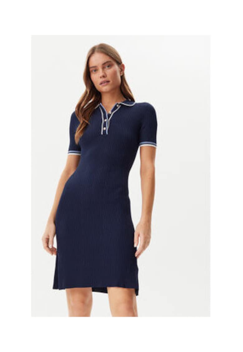 Rochie tricotata scurta cu maneci scurte