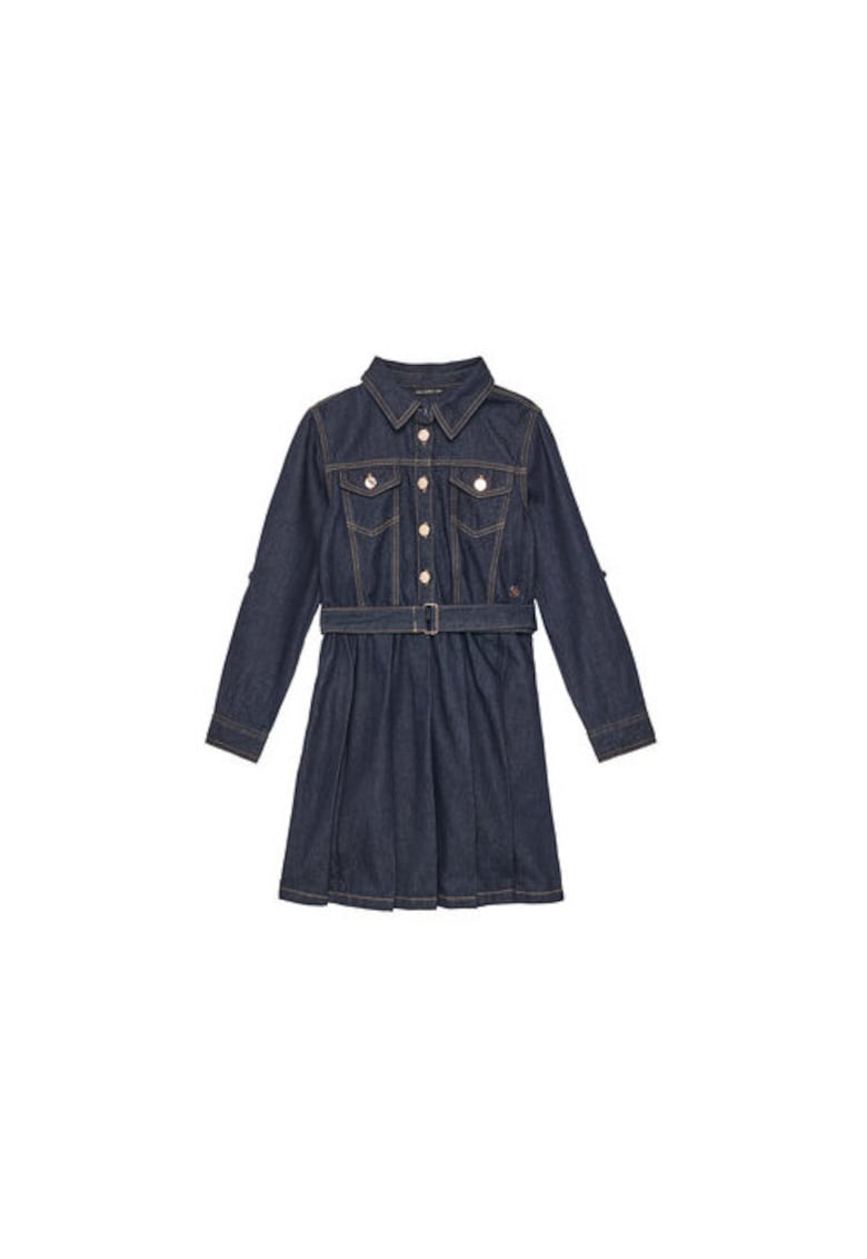 Rochie din denim cu o curea in talie