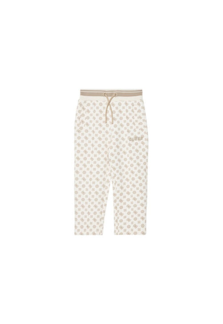 Pantaloni de trening cu imprimeu logo si snur in talie
