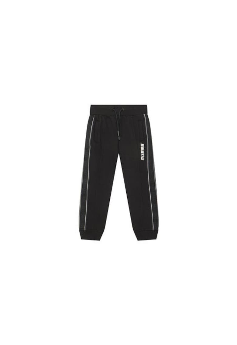 Pantaloni de trening din amestec de bumbac cu snur de ajustare si terminatii elastice