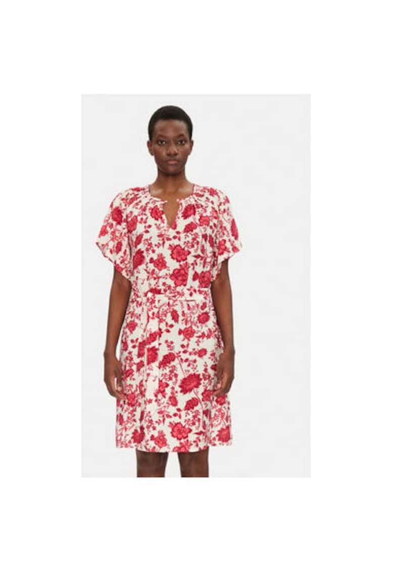 Rochie scurta cu model floral - Roz