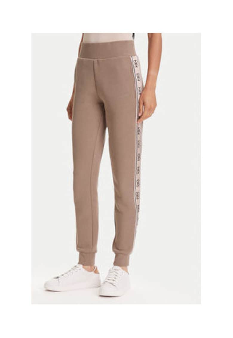 Pantaloni de bumbac cu talie inalta
