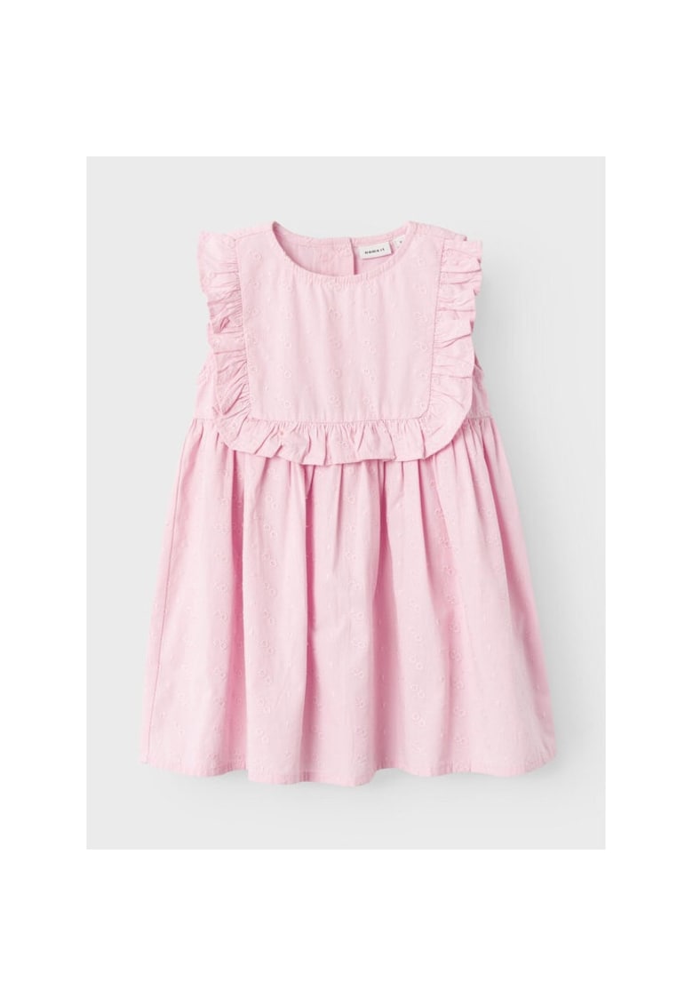 Rochie evazata cu volanase - Roz