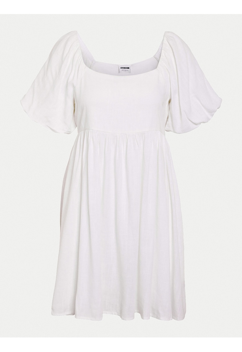 Rochie scurta cu maneci bufante - Alb