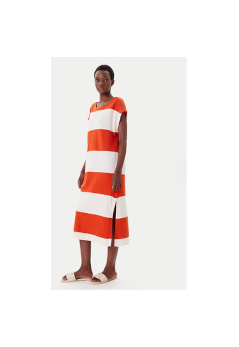 Rochie dama  1016534 - Bumbac/Elastan - Rosu/Bej