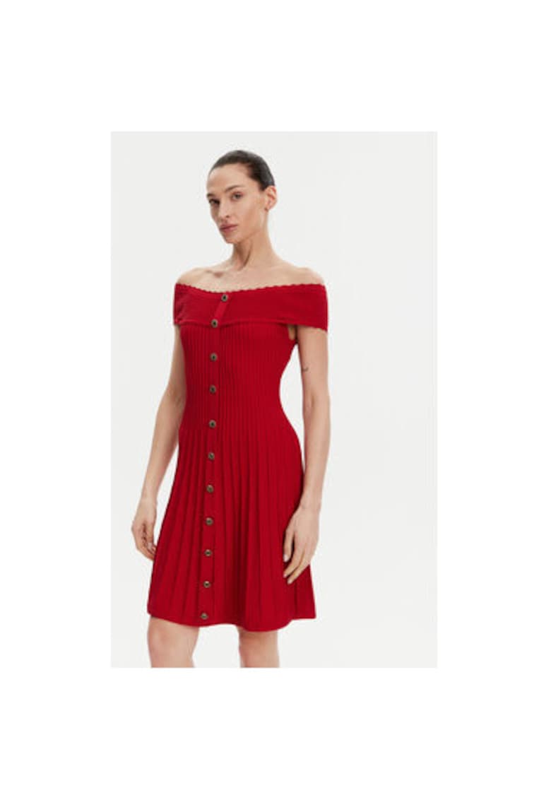 Rochie dama  251-RMELDO - Viscoza/Poliamida - Rosu