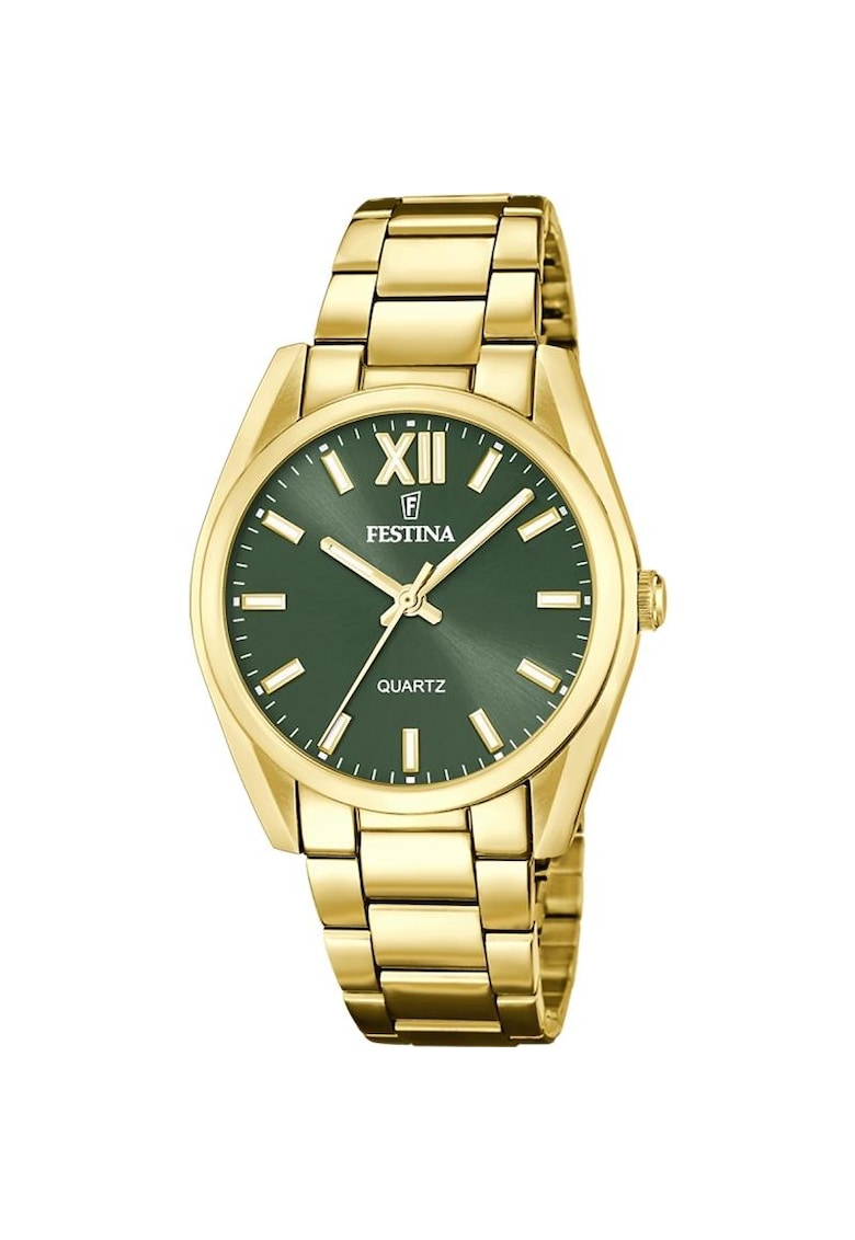 Ceas dama  Quartz Auriu - Verde