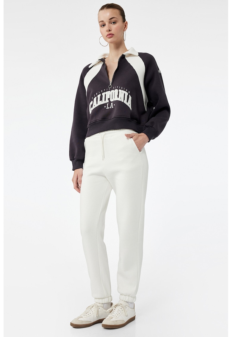 Pantaloni de trening relaxed-fit - Alb