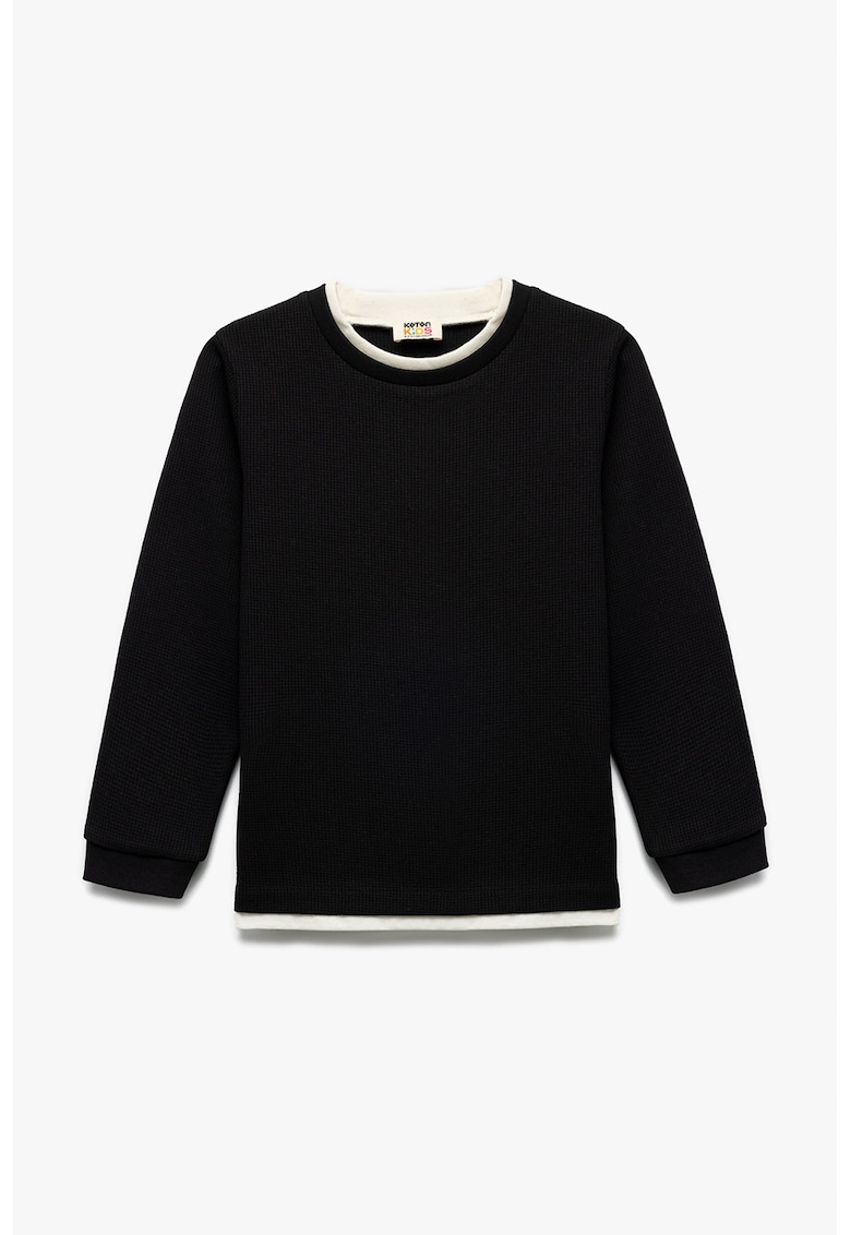 Bluza de trening cu insertii contrastante - Negru