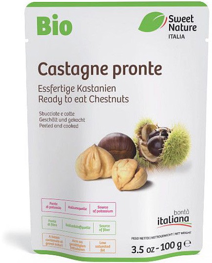 Castane bio decojite, gata de mancat, 100g Sweet Nature Italia