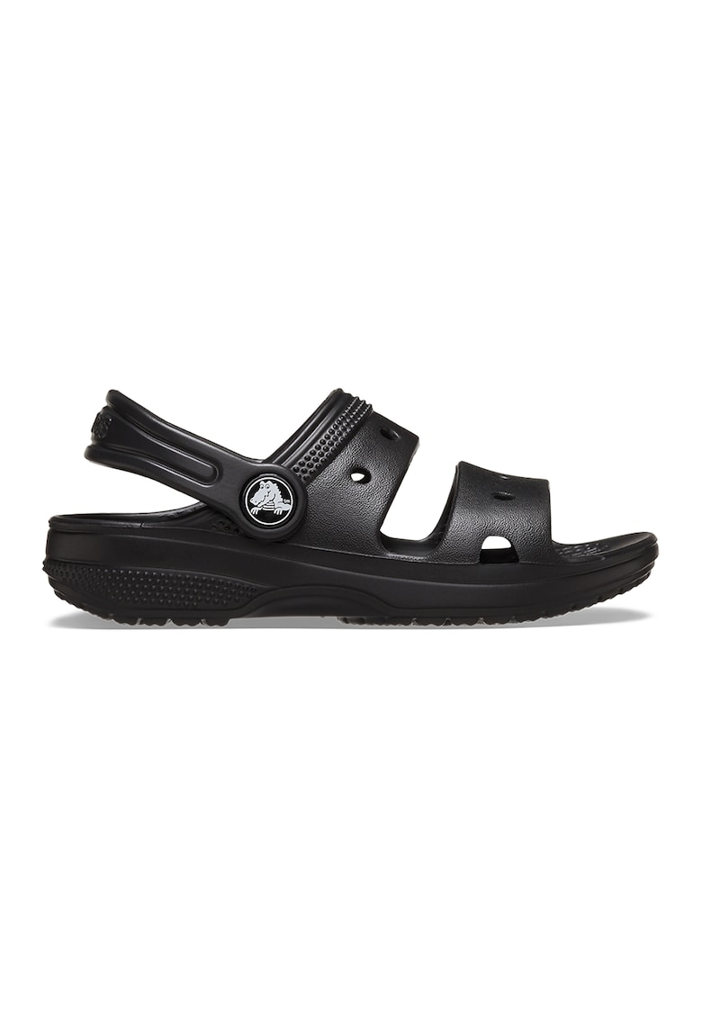 Sandale slingback cu model uni - Negru