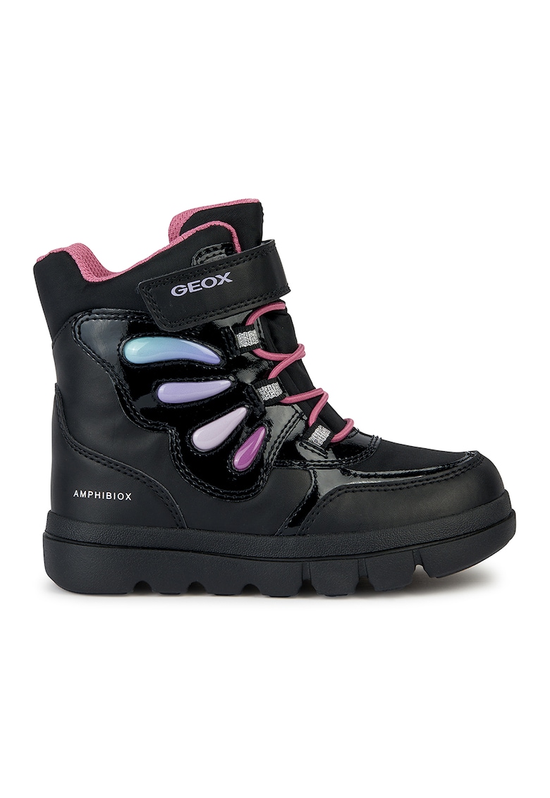 Ghete impermeabile cu velcro Willaboom - Negru/Multicolor