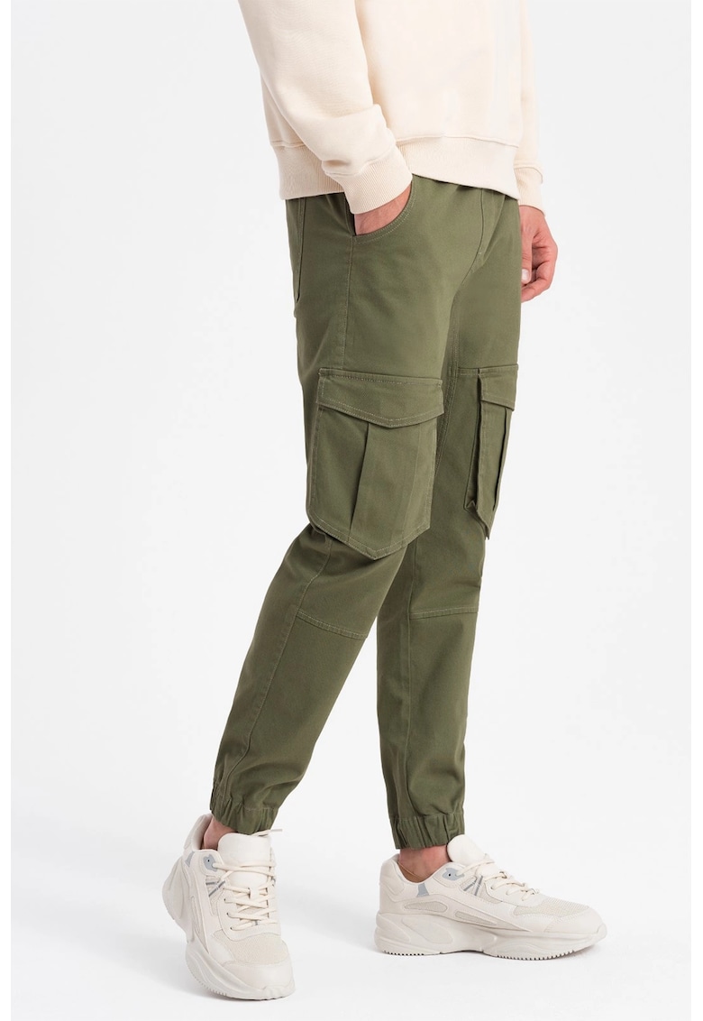 Pantaloni de trening cu doua buzunare oblice - Kaki