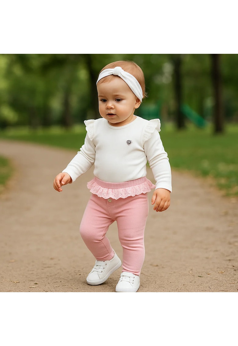 Colanti cu volan in talie  - Dream On - Roz Pudrat - pentru fetite - Roz pudrat