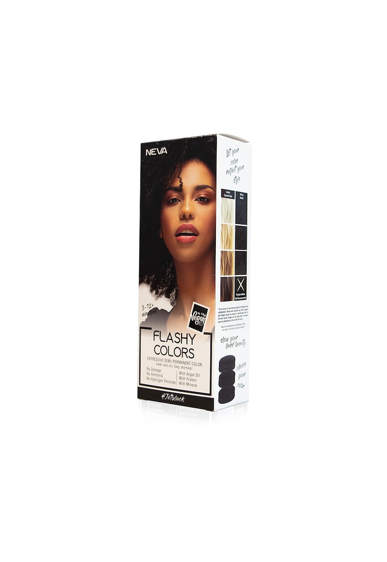 Flashy Colors Jet Black - Nuantator semipermanent - negru intens - 100% vegan -  100 ml