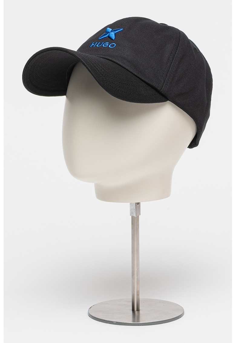 Sapca de bumbac cu logo brodat - Negru/Albastru royal