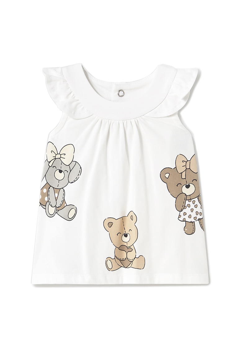 Rochie fete  1852 - Bumbac/Elastan - Alb - Alb