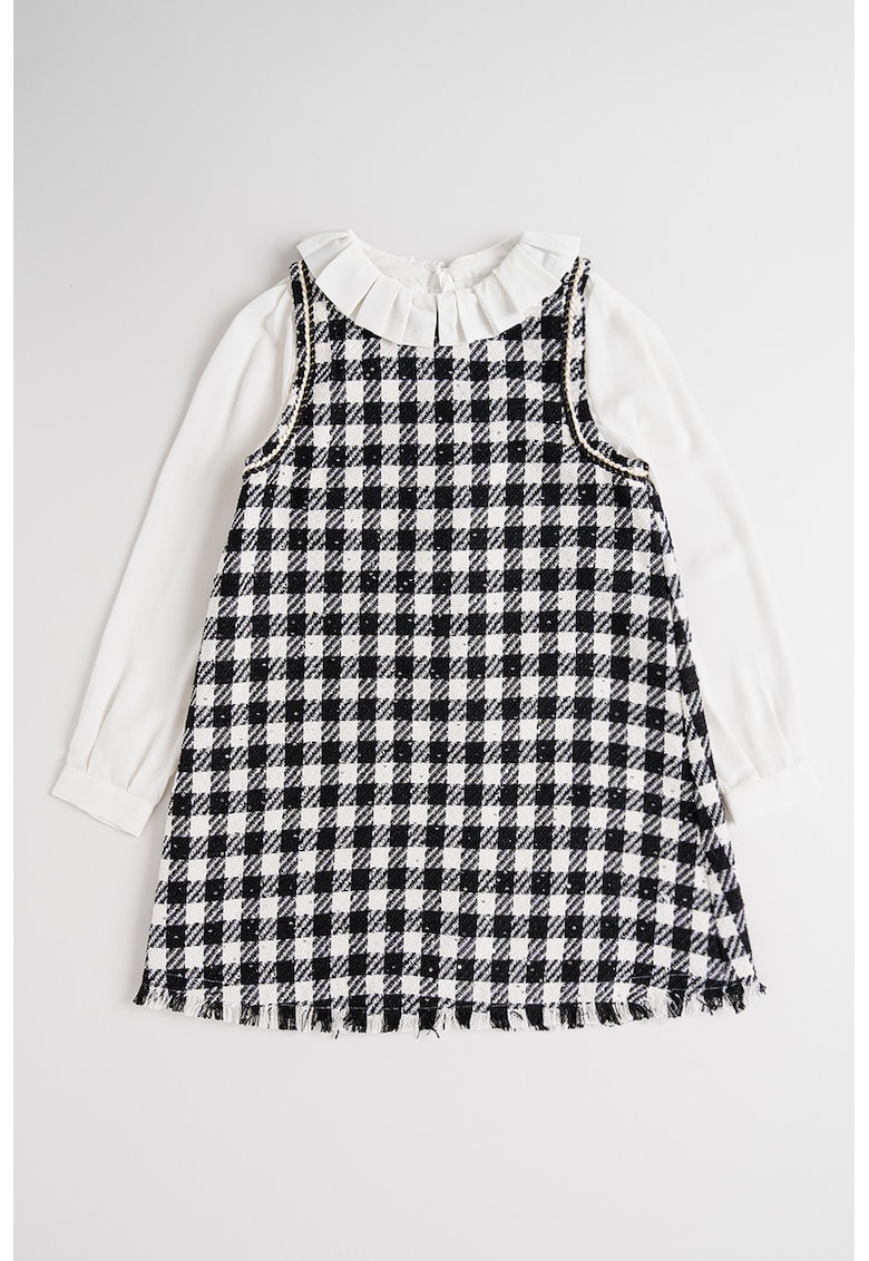 Set de sarafan si bluza - Negru/Alb murdar