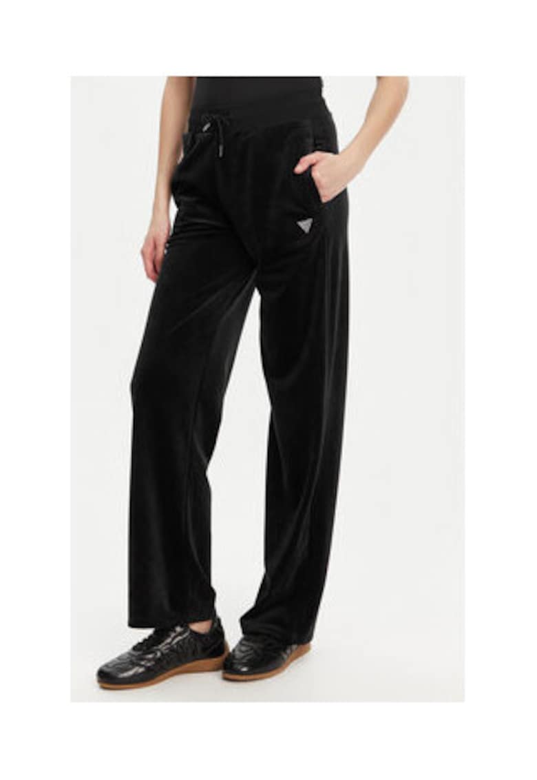 Pantaloni uni cu banda si snur in talie