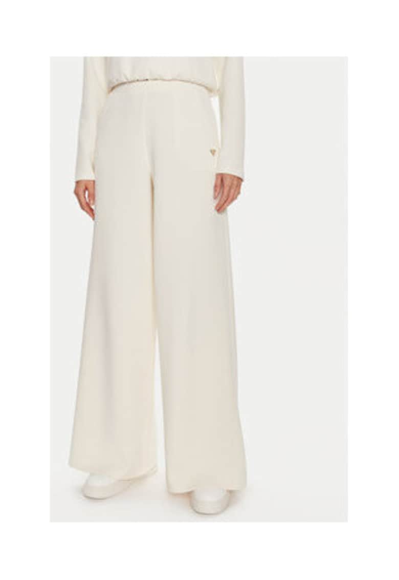 Pantaloni de trening din amestec de modal cu croiala evazata