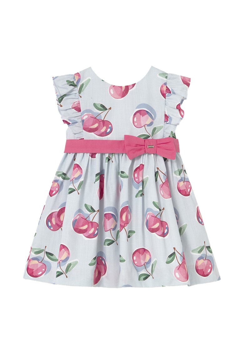 Rochie cu model fructat - Albastru deschis