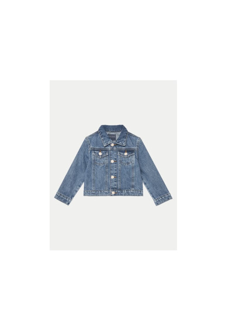 Jacheta din denim cu model cu inimi
