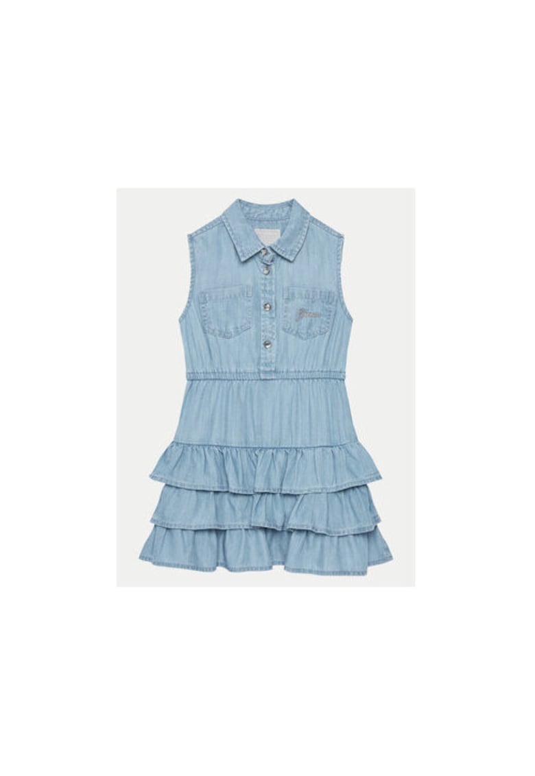 Rochie din denim cu volane
