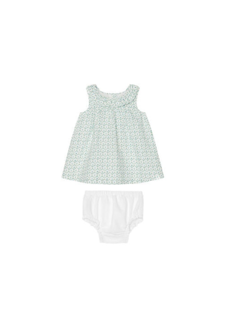 Rochie de vara fete  4Q1NAV00O - In/Bumbac - Albastru