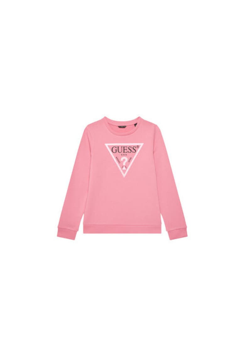 Bluza de trening cu imprimeu logo frontal si decolteu la baza gatului