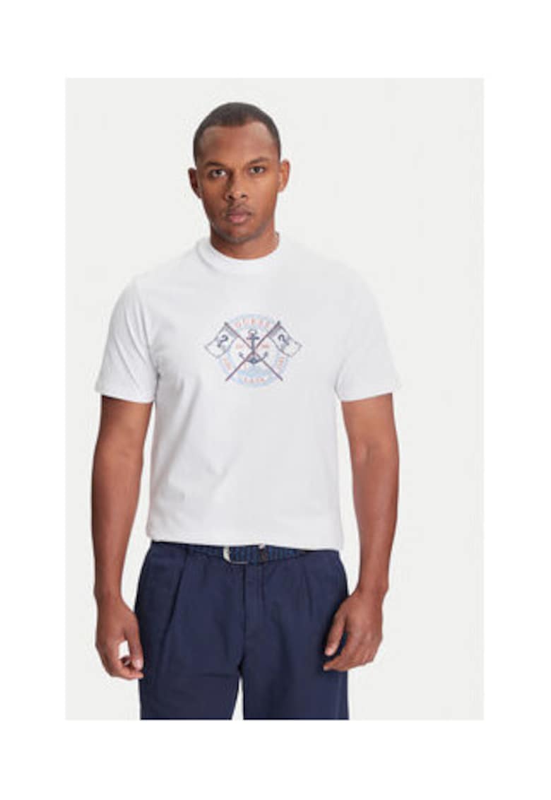 Tricou regular fit din bumbac organic cu model logo -