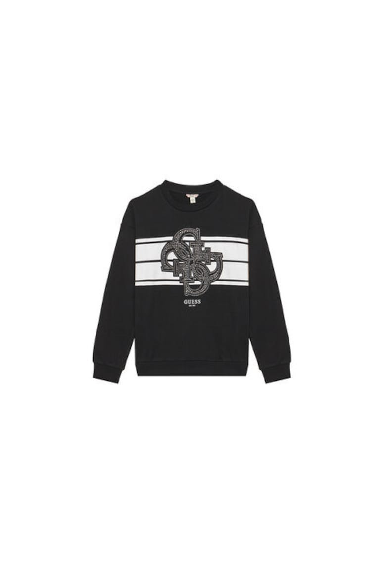 Bluza de trening din bumbac cu aplicatie logo din strasuri