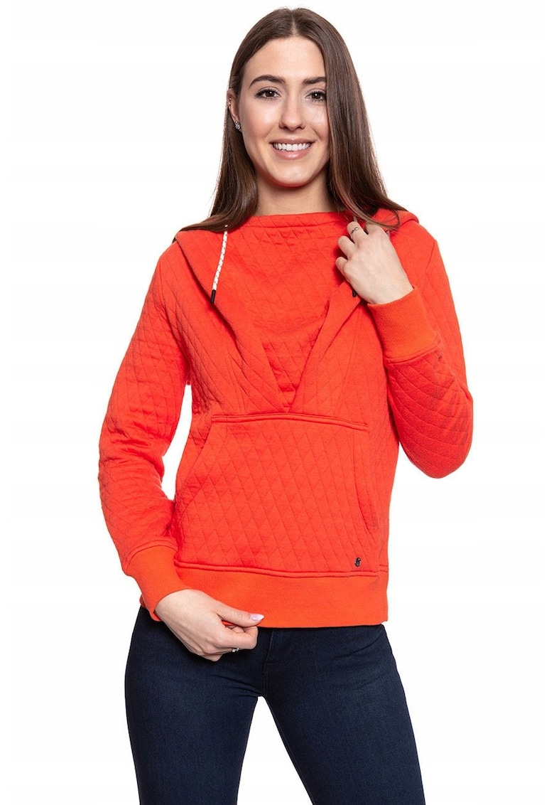 Hanorac Dama -  Bella Waterfall - Marime S - Bumbac - Maneca Lunga - Regular Fit - Cu Gluga - High-Quality - Portocaliu