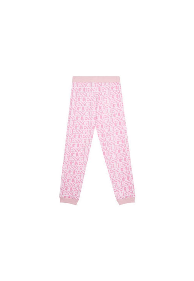 Pantaloni de trening din bumbac cu model logo si terminatii elastice