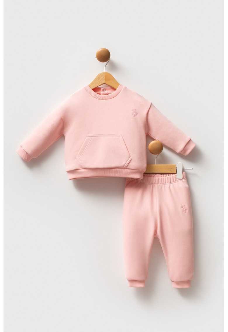 Set de bluza de trening si pantaloni de trening - Roz somon