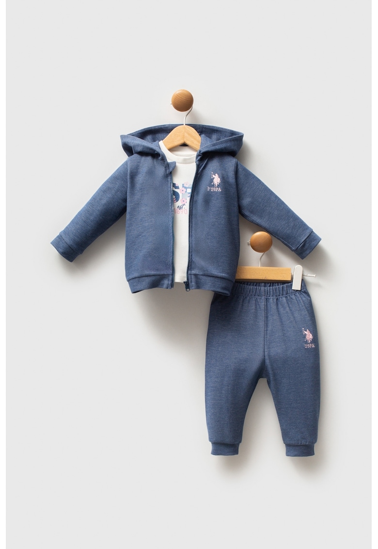 Set de hanorac - pantaloni de trening si bluza - Alb/Albastru inchis
