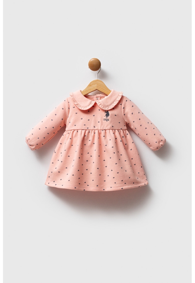Rochie cu guler Peter Pan - Roz somon
