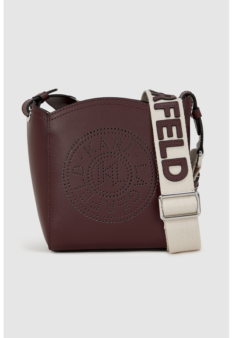 Geanta crossbody cu bareta logo - Visiniu